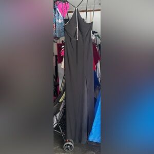 Jump Black Maxi Skirt with Front Slit